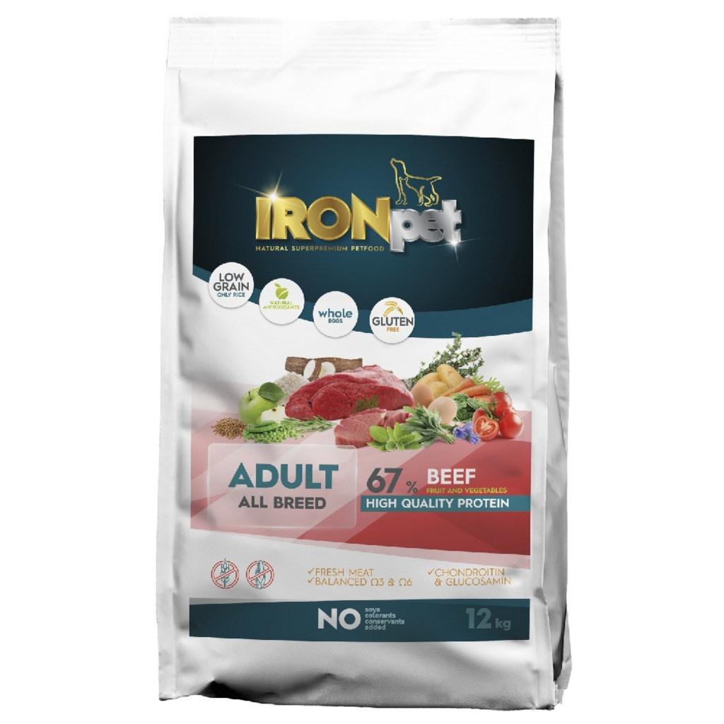 IRONpet Dog Adult All Breed Beef (Hovězí) 12 kg