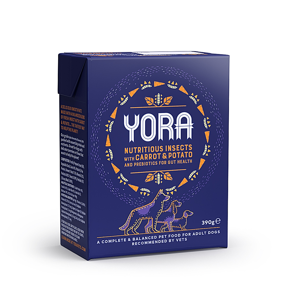 YORA Dog Tetrapack paštika z hmyzu s mrkví 390g