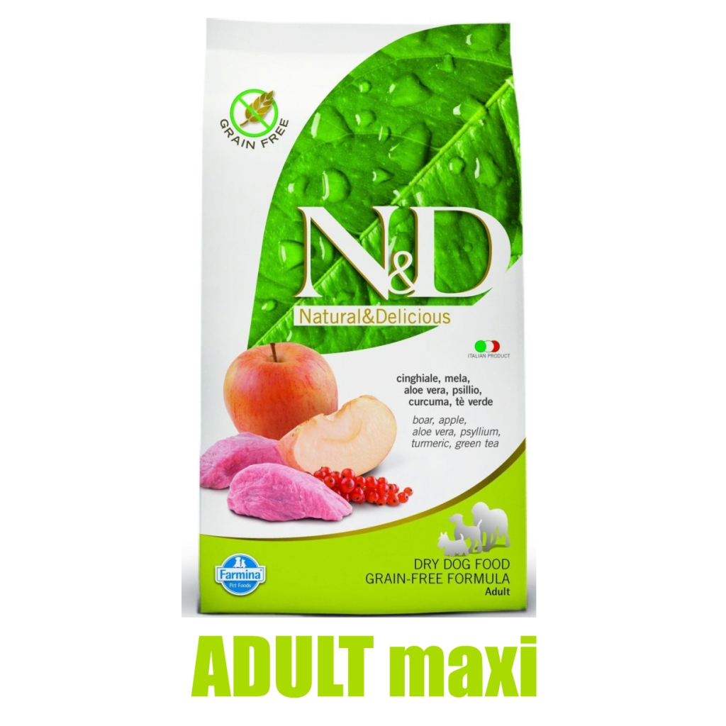 N&D Grain Free DOG Adult Maxi Boar & Apple 12kg (Divočák s jablky)