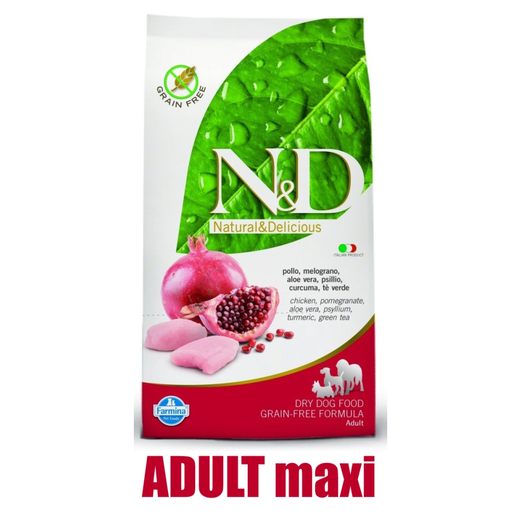 N&D Grain Free DOG Adult Maxi Chicken&Pomegranate 12kg (kuře a granátové jablko)